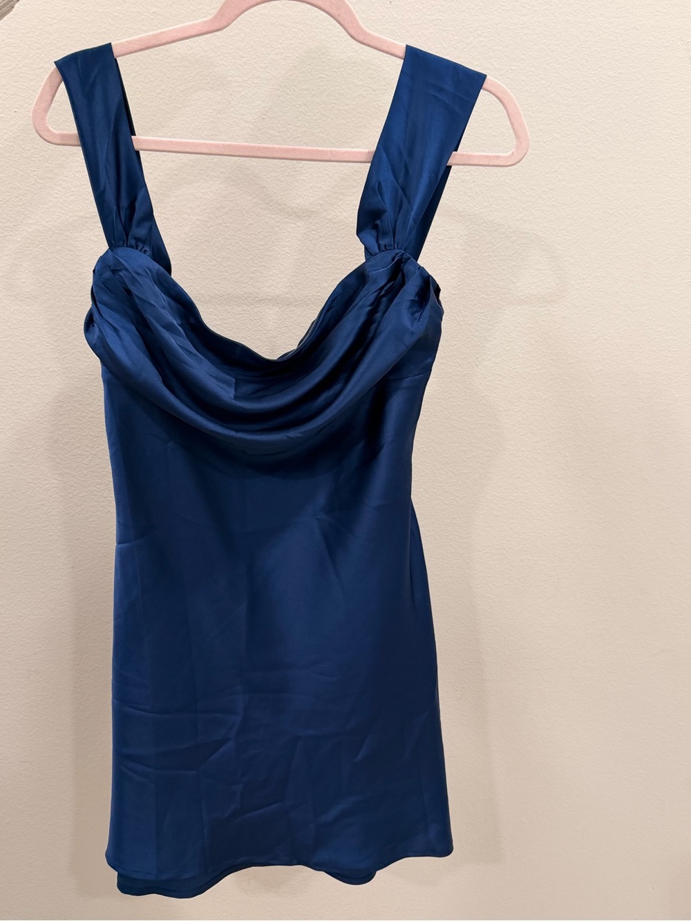 Beginning Boutique Navy Blue Off the Shoulder Mini Dress